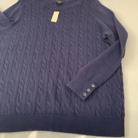 Talbots Sweater Woman 1XP Navy Blue Lambswool Nylon Long Sleeve Soft Office NEW - Picture 6 of 10